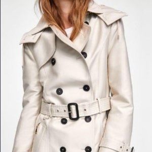Zara Bone Colored Trench Coat - High Quali…